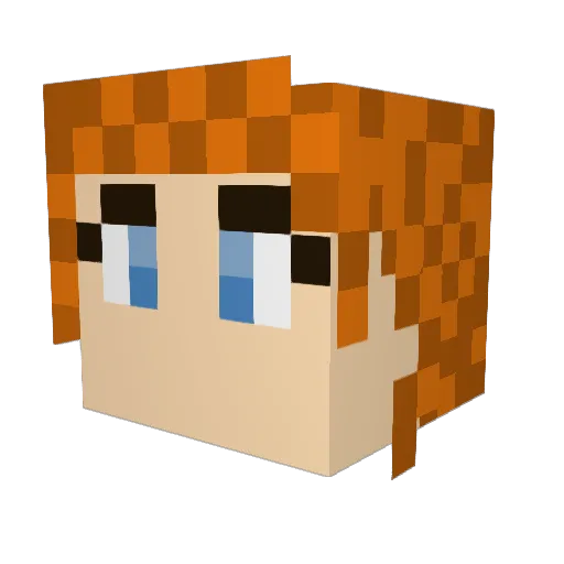 AdorDarkCat Minecraft avatar head, 3D render