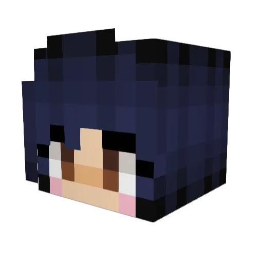 AdorableSenpai Minecraft avatar head, 3D render