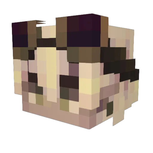 Adoroku Minecraft avatar head, 3D render