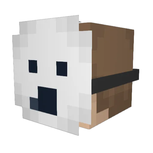 Adove Minecraft avatar head, 3D render