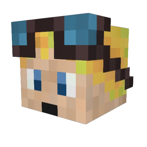 Adoxys Minecraft avatar head, 3D render