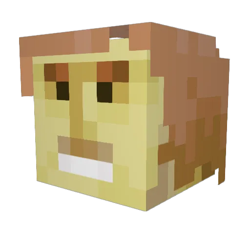 Adraman Minecraft avatar head, 3D render