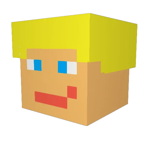 Adred Minecraft avatar head, 3D render