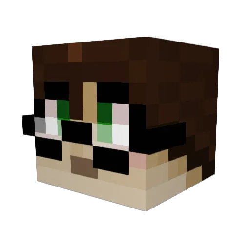 Adrentia Minecraft avatar head, 3D render