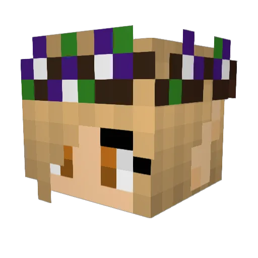 AdriAunna Minecraft avatar head, 3D render