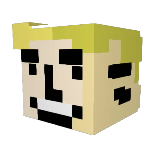 AdriBlubb Minecraft avatar head, 3D render