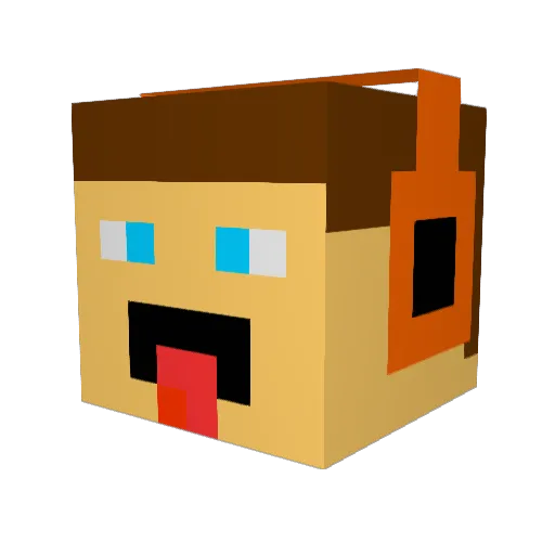 AdriStandard Minecraft avatar head, 3D render