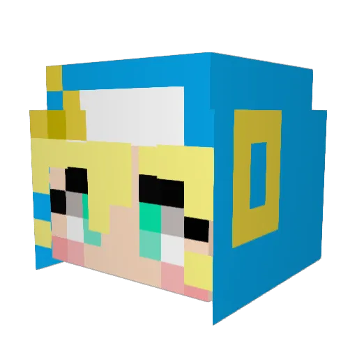 Adriajna Minecraft avatar head, 3D render