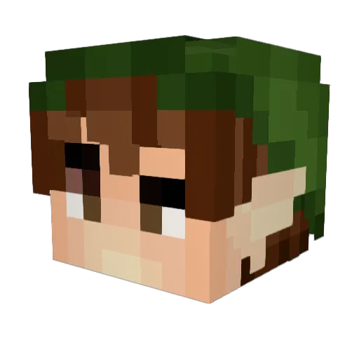 AdrianAries Minecraft avatar head, 3D render