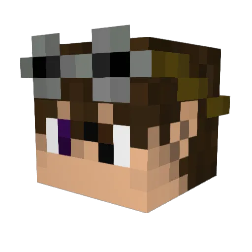 AdrianCase Minecraft avatar head, 3D render