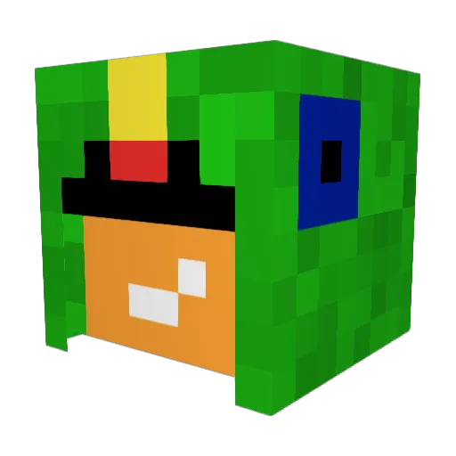 AdrianX1 Minecraft avatar head, 3D render