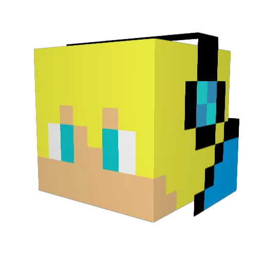 AdrianX7 Minecraft avatar head, 3D render