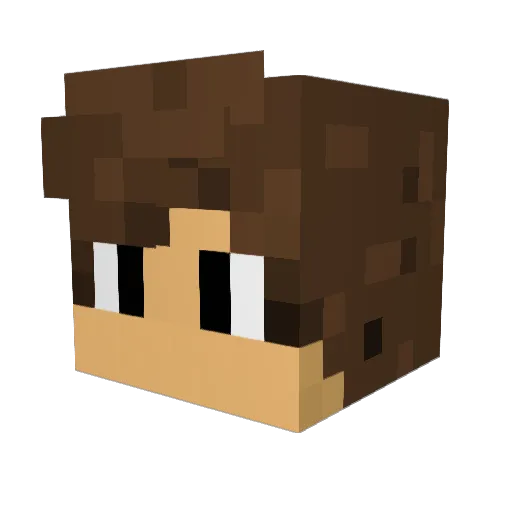 AdrianoGames Minecraft avatar head, 3D render
