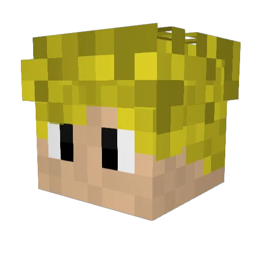 AdrianoTV Minecraft avatar head, 3D render