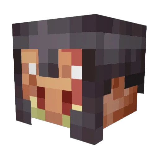 AdrianoxoXD Minecraft avatar head, 3D render