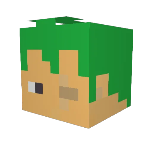 Adriansaurus Minecraft avatar head, 3D render