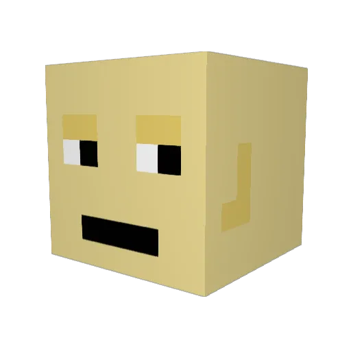 Adrianzen Minecraft avatar head, 3D render