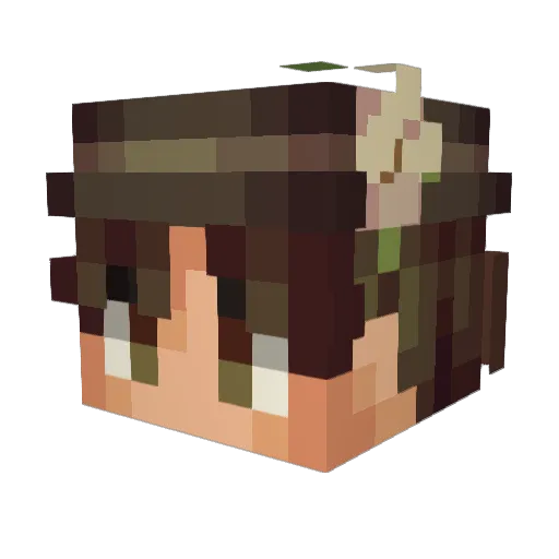 Adriaux Minecraft avatar head, 3D render