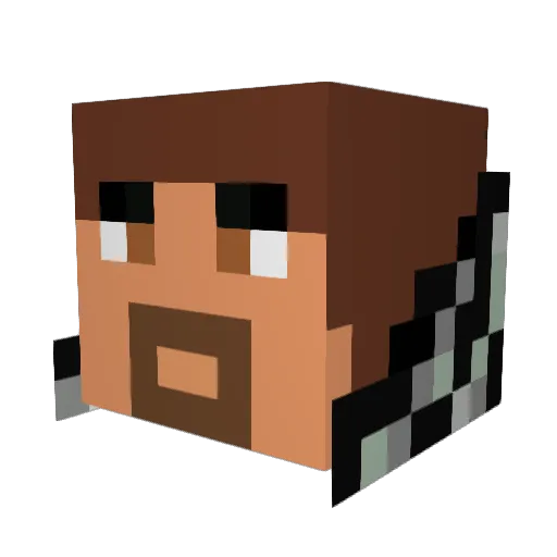 AdrienMartii Minecraft avatar head, 3D render