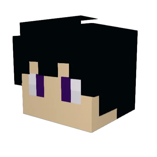 AdrikLIVE Minecraft avatar head, 3D render