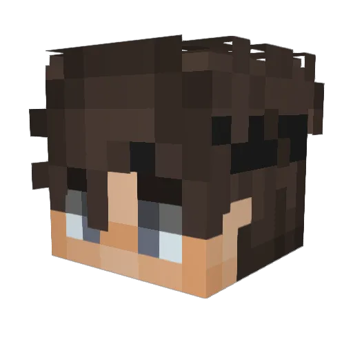 AdriqnYT Minecraft avatar head, 3D render