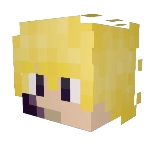 AdrivasS Minecraft avatar head, 3D render