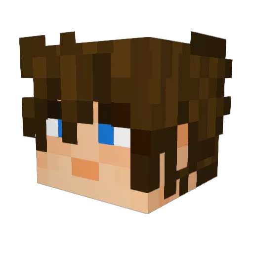 Adrizizou Minecraft avatar head, 3D render
