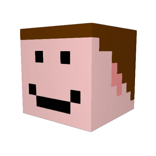 Adsy100 Minecraft avatar head, 3D render