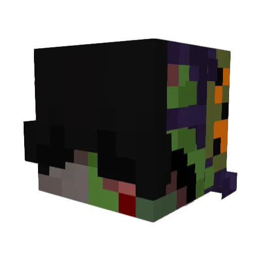 Adulated Minecraft avatar head, 3D render