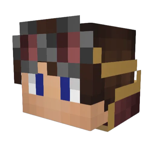 Aduleus Minecraft avatar head, 3D render