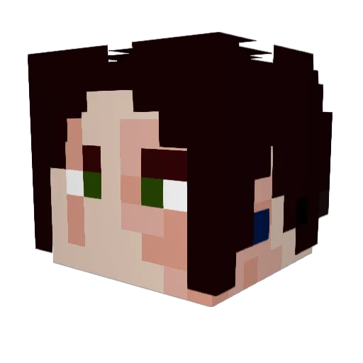 Adurk Minecraft avatar head, 3D render