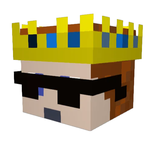 AdusssU Minecraft avatar head, 3D render
