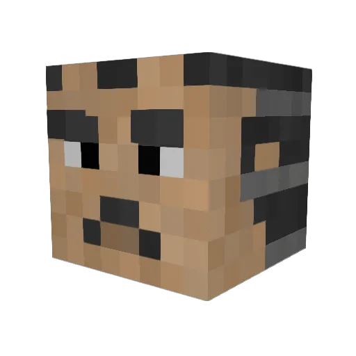 Advenders Minecraft avatar head, 3D render