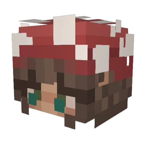 Adventjure Minecraft avatar head, 3D render