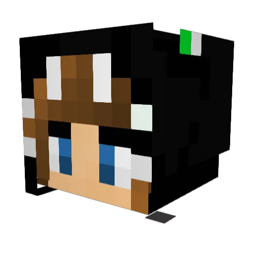 Adventuregal Minecraft avatar head, 3D render