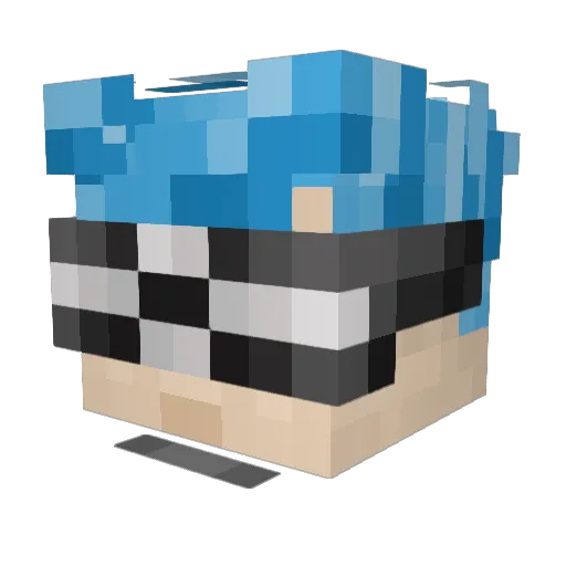 AdventuringNTT Minecraft avatar head, 3D render
