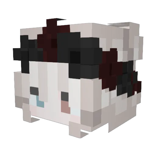 Adverseblack Minecraft avatar head, 3D render