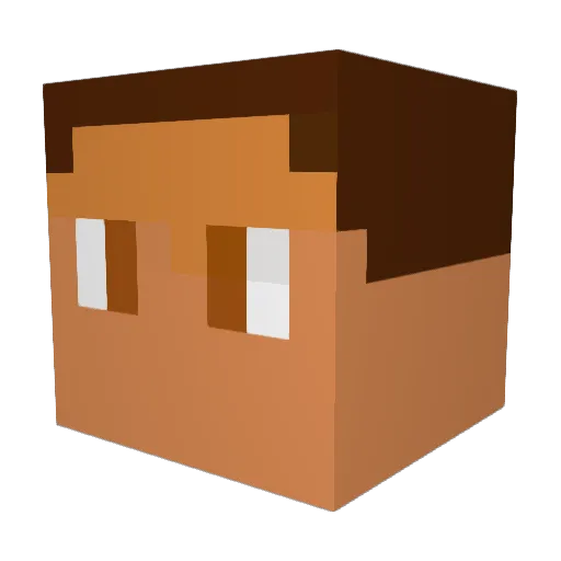 Adz2k Minecraft avatar head, 3D render