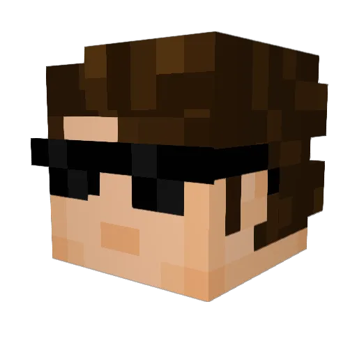 AdzikLB Minecraft avatar head, 3D render