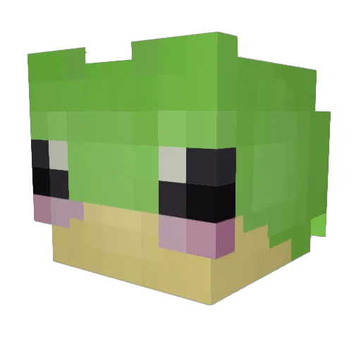Adzina Minecraft avatar head, 3D render
