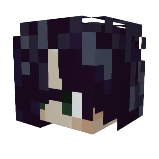 Aecya Minecraft avatar head, 3D render