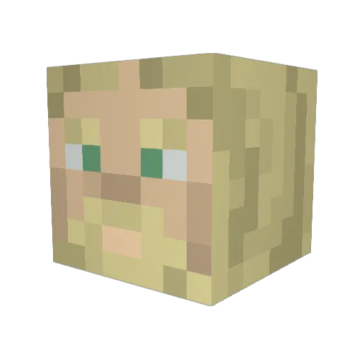 Aedroes Minecraft avatar head, 3D render