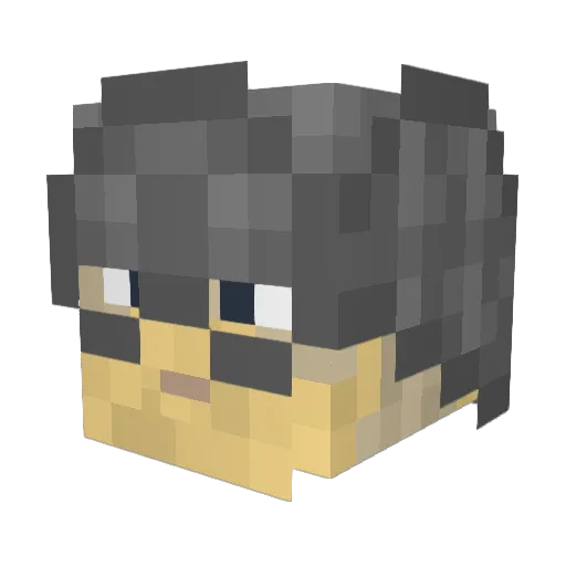 Aeernos Minecraft avatar head, 3D render