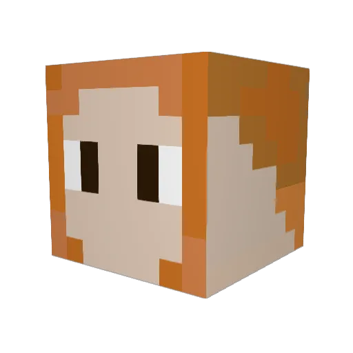 Aeg1xs Minecraft avatar head, 3D render