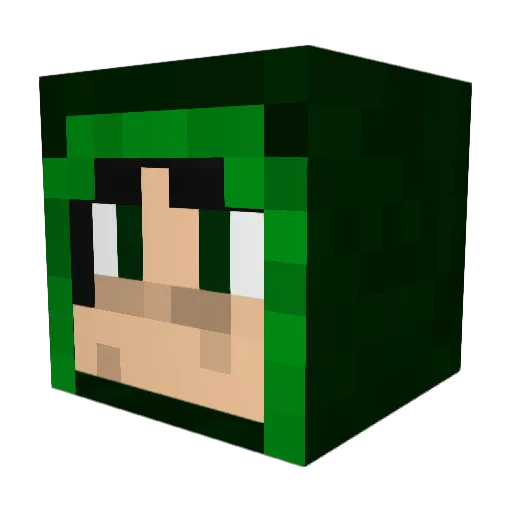 Aegael Minecraft avatar head, 3D render
