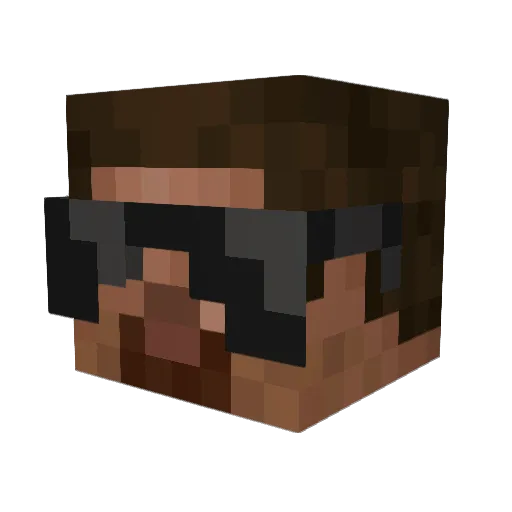 Aegisirius Minecraft avatar head, 3D render