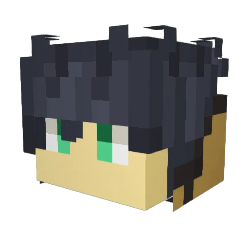 Aehlou Minecraft avatar head, 3D render