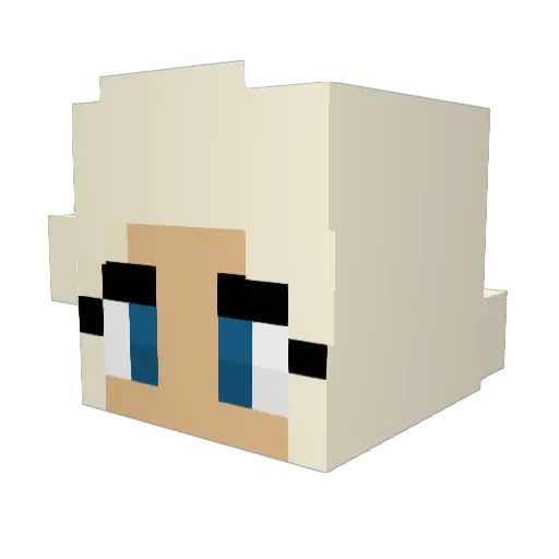 Aelis_ Minecraft avatar head, 3D render