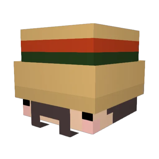 Aelue Minecraft avatar head, 3D render