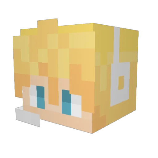 Aelunic Minecraft avatar head, 3D render